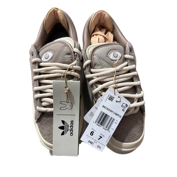 Bad Bunny adidas Originals Campus Chalky Brown Sand Beige Cream Men 6 Wmn 7 New - Picture 2 of 12
